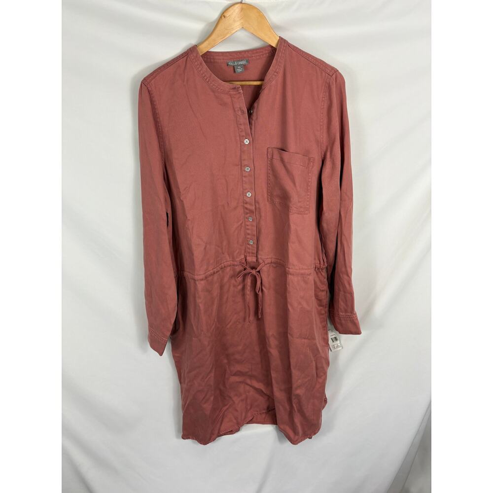 NWT Falls Creek Pink Long Sleeve Shirt Dress Size XL - Picture 2 of 6